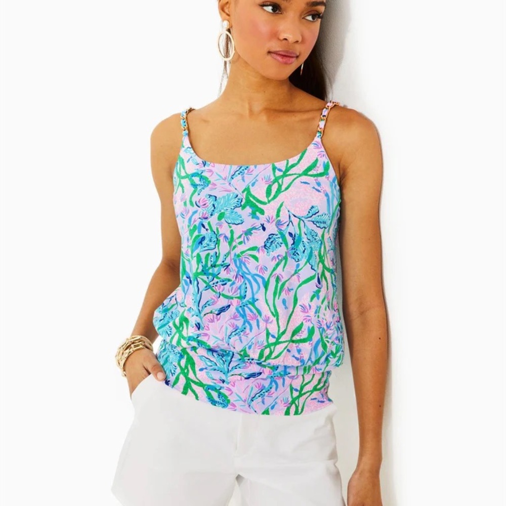 NWT Lilly Pulitzer Cannavale Knit Top Seacret Escape size L